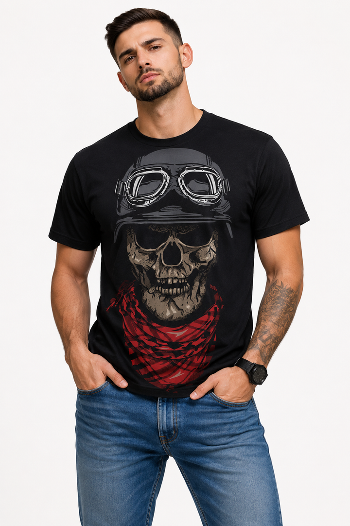 Smoking Skull 3d Digital Print T-shirt